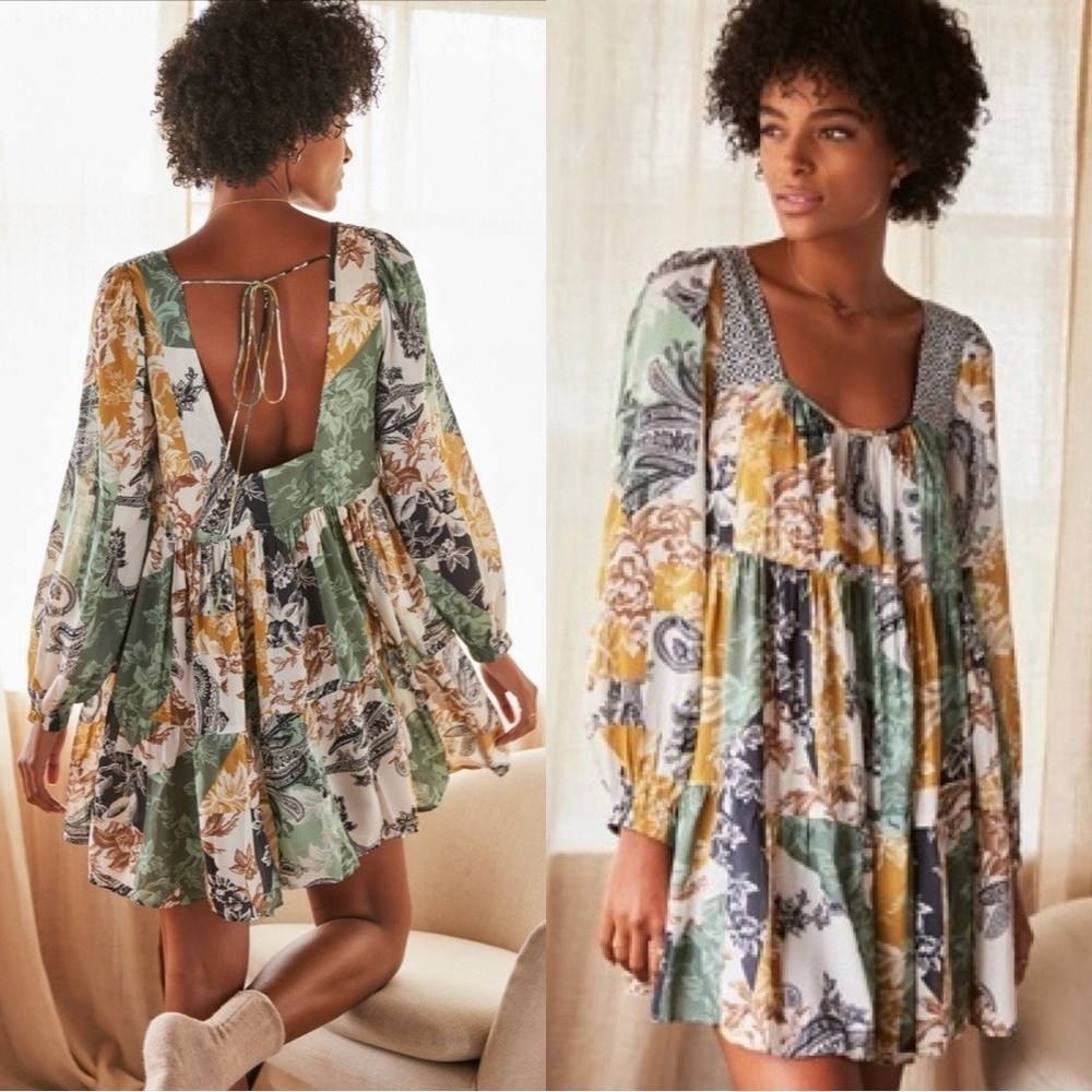 Anthropologie Multicolor Floral Mini Dress
